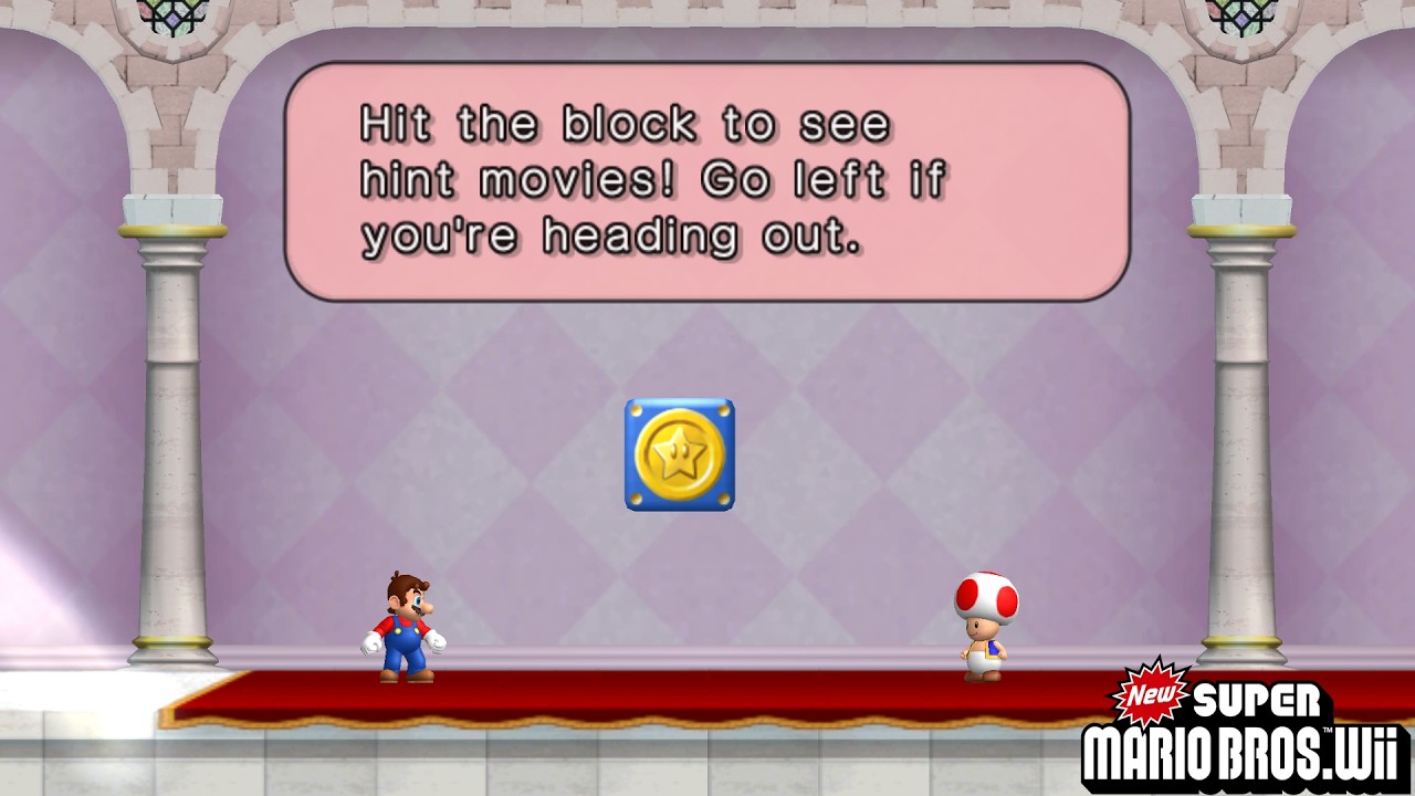 New Super Mario Bros. Wii Peach's Castle All Hint Movies