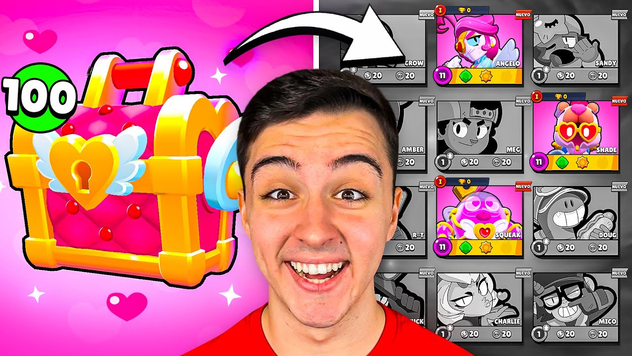 ABRO 100 CAJAS de SAN VALENTIN en CUENTA SIN SKINS 😱❌ Brawl Stars