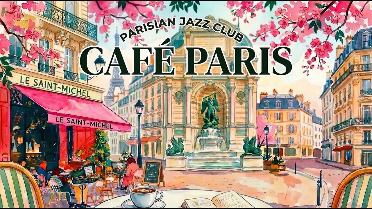 𝐏𝐀𝐑𝐈𝐒 𝐂𝐀𝐅𝐄́ 🌸 French Instrumental Music | Spring Wander in Saint Michel | Relaxing Coffee Ambience
