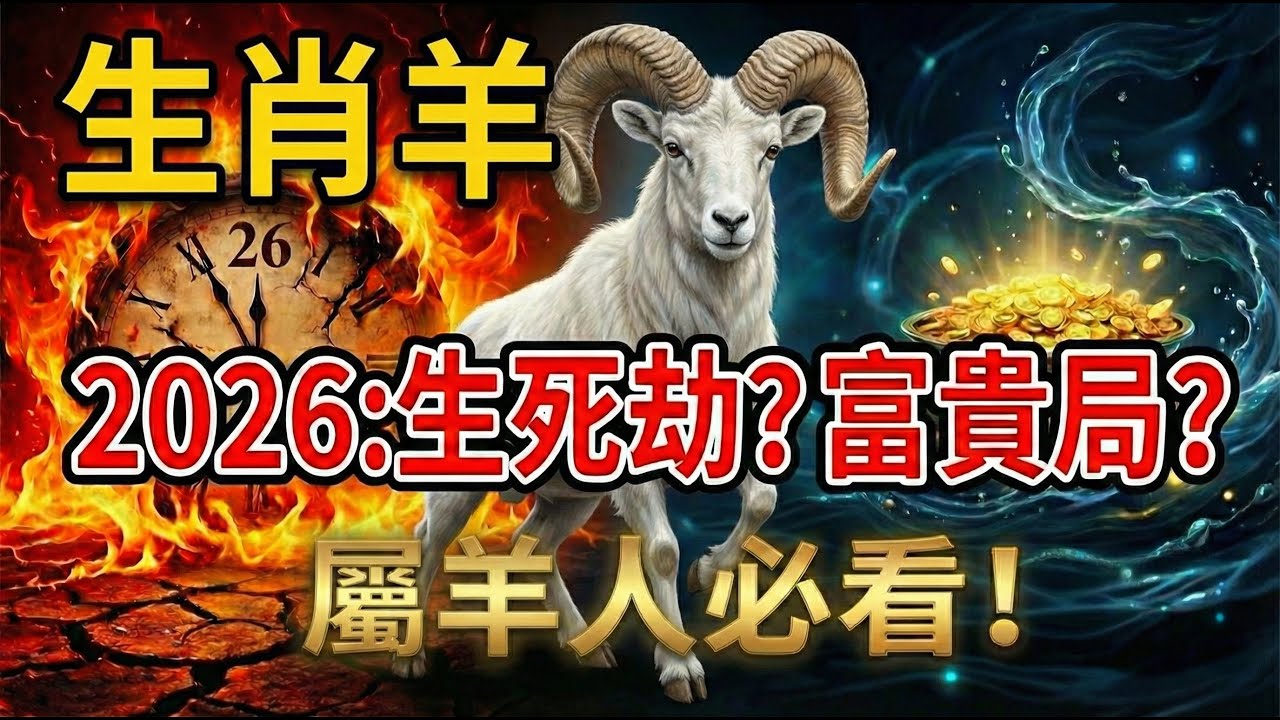 看完震驚！生肖羊，2026年的「生死劫」與「富貴局」，屬羊人不可不看！#2026年屬羊運勢 #生肖羊2026運勢 #生肖羊 #属羊 #風水佈局 #丙午馬年 #生肖羊運勢 #屬羊運勢 #屬羊2026運勢