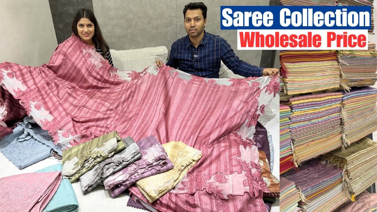 Semi Tussar boolean work/ Linen Digital Print Sarees Wholesaler in Kolkata Barabazar