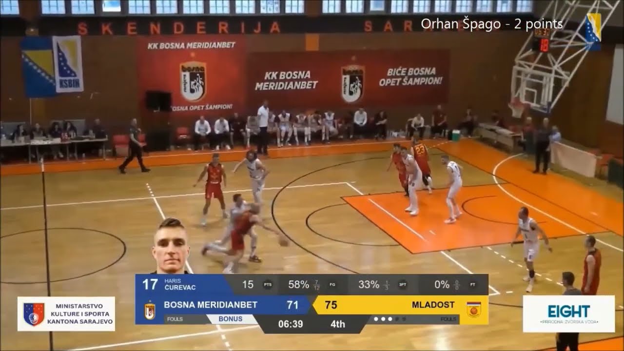 Orhan Spago scored 23 points, 5 assists, 6 rebounds against Bosna
