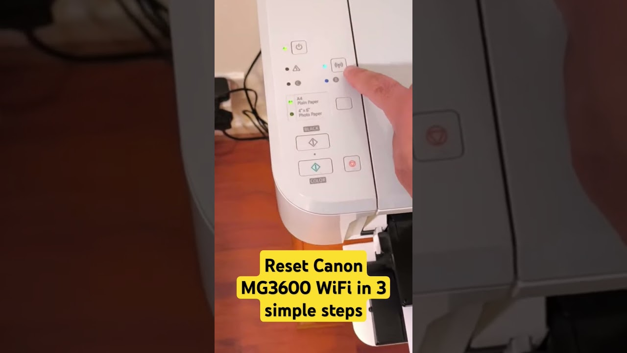 Reset Canon MG3600 WiFi in 3 simple steps #shortsfeed #shortsvideo #shorts