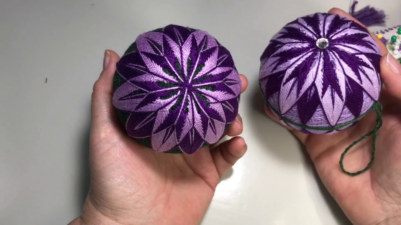 Temari Ball.Темари.Вышивка на шарах.