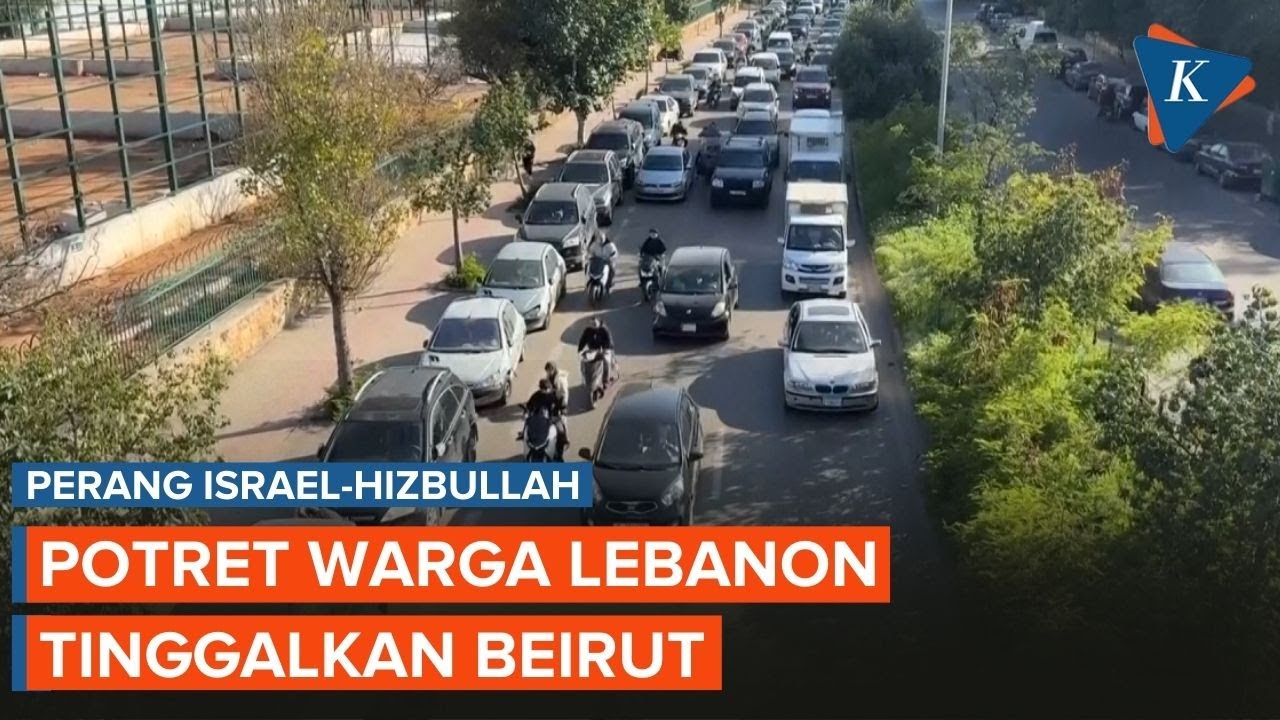 Potret Kemacetan di Beirut Saat Israel Tingkatkan Serangan dan Kerahkan Tank