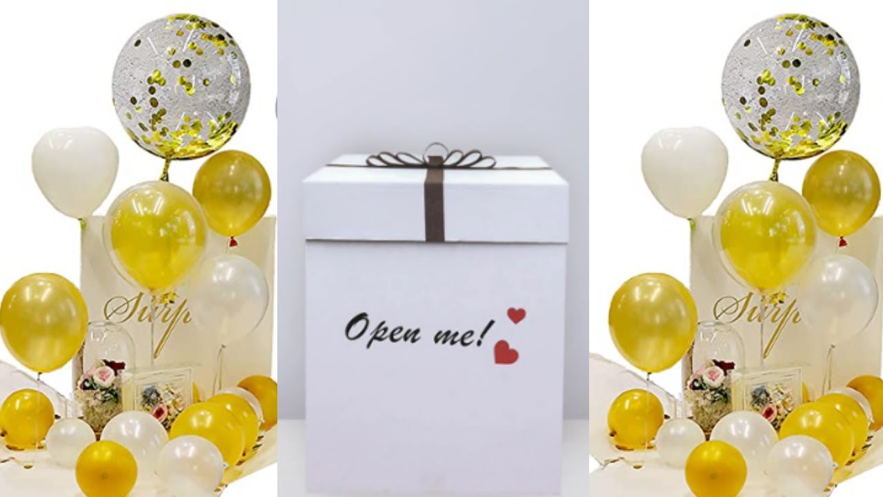 How To Make A Balloon Surprise Box Diy Surprise Box, Art and Craft Making Birthday Balloon Box