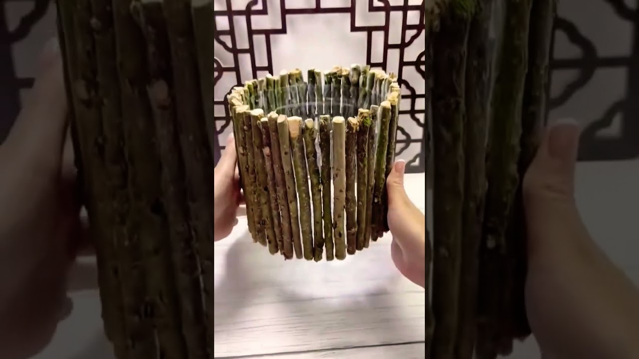 fa&ccedil;a um vasinho lindo com galhos! 🌱❤