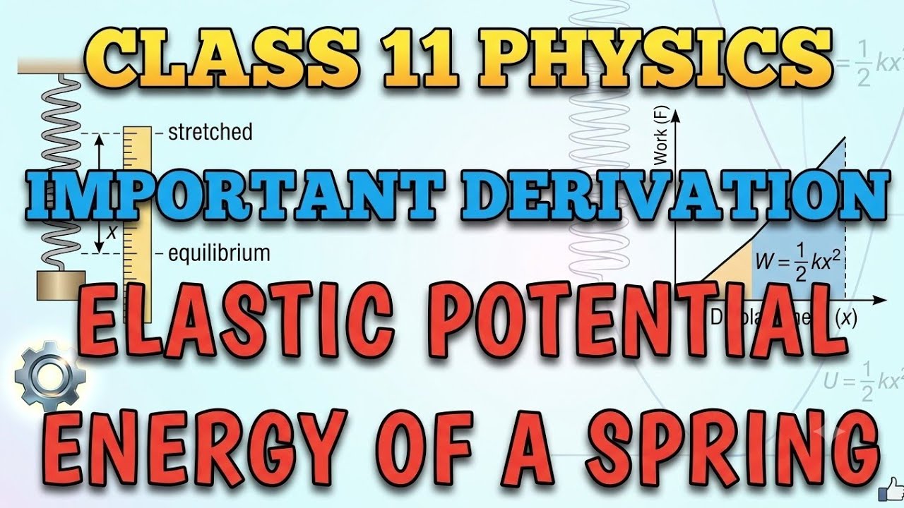 Derivation Potential Energy of Spring | Class 11 Physics | Spring Derivation  #cbse