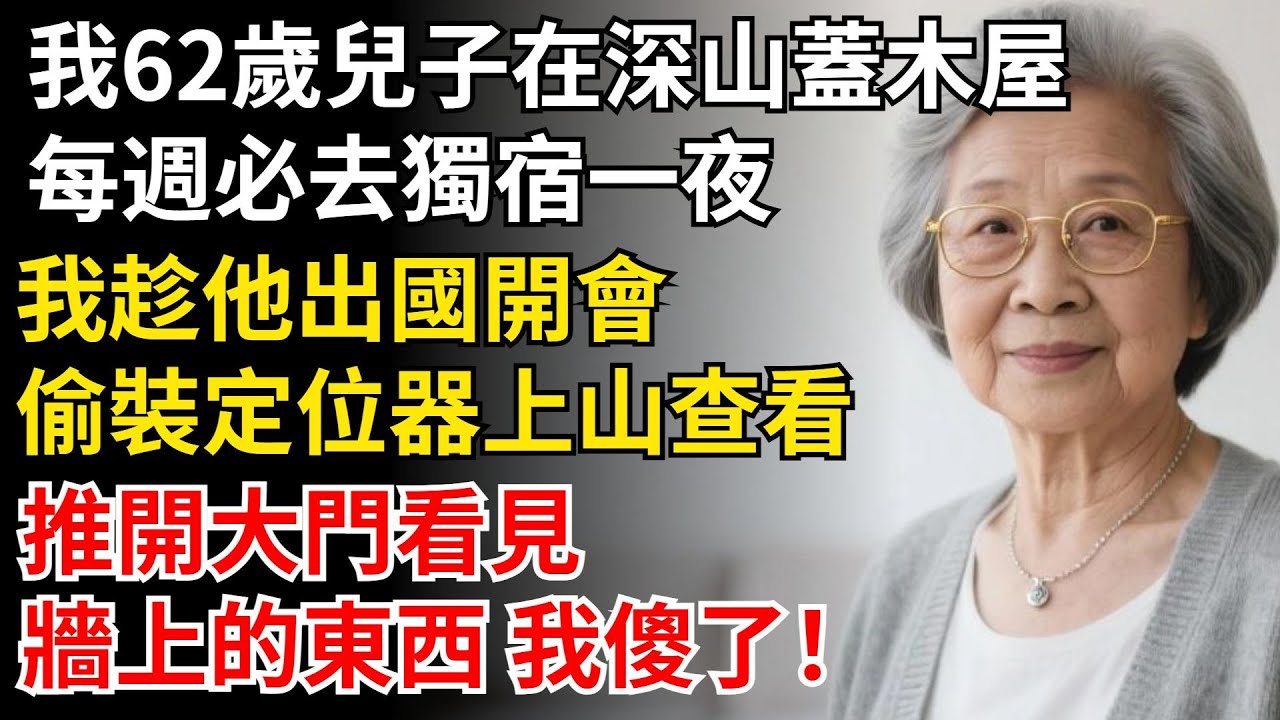 我62歲兒子在深山蓋木屋，每週必去獨宿一夜。我趁他出國開會，偷裝定位器上山查看，推開大門看見，牆上的東西 我傻了！#晚年生活#中老年生活#為人處世#生活經驗#情感故事#幸福人生#上了年紀該明白的事