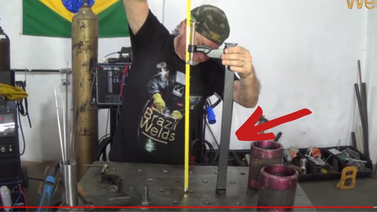 Ideias para oficina de soldagem - Grampo ajustável para mesa de soldagem.