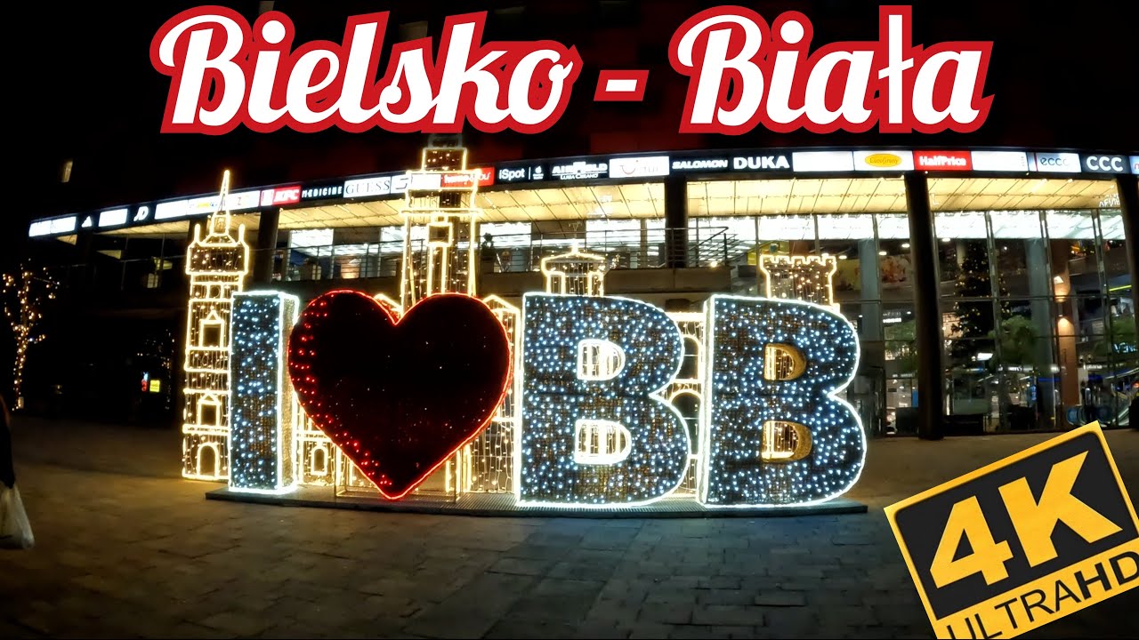 BIELSKO BIAŁA ❄️ ŚWIĄTECZNE ILUMINACJE i DYSKOTEKA ❄️ 2024 ❄️ GoPro ❄️ 4K UHD