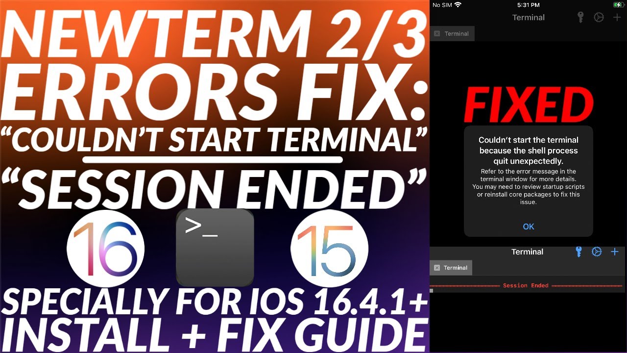 Fix NewTerm 2/3 not working on iOS 16.4.1 & Later | Fix couldn't start the terminal/Session Ended