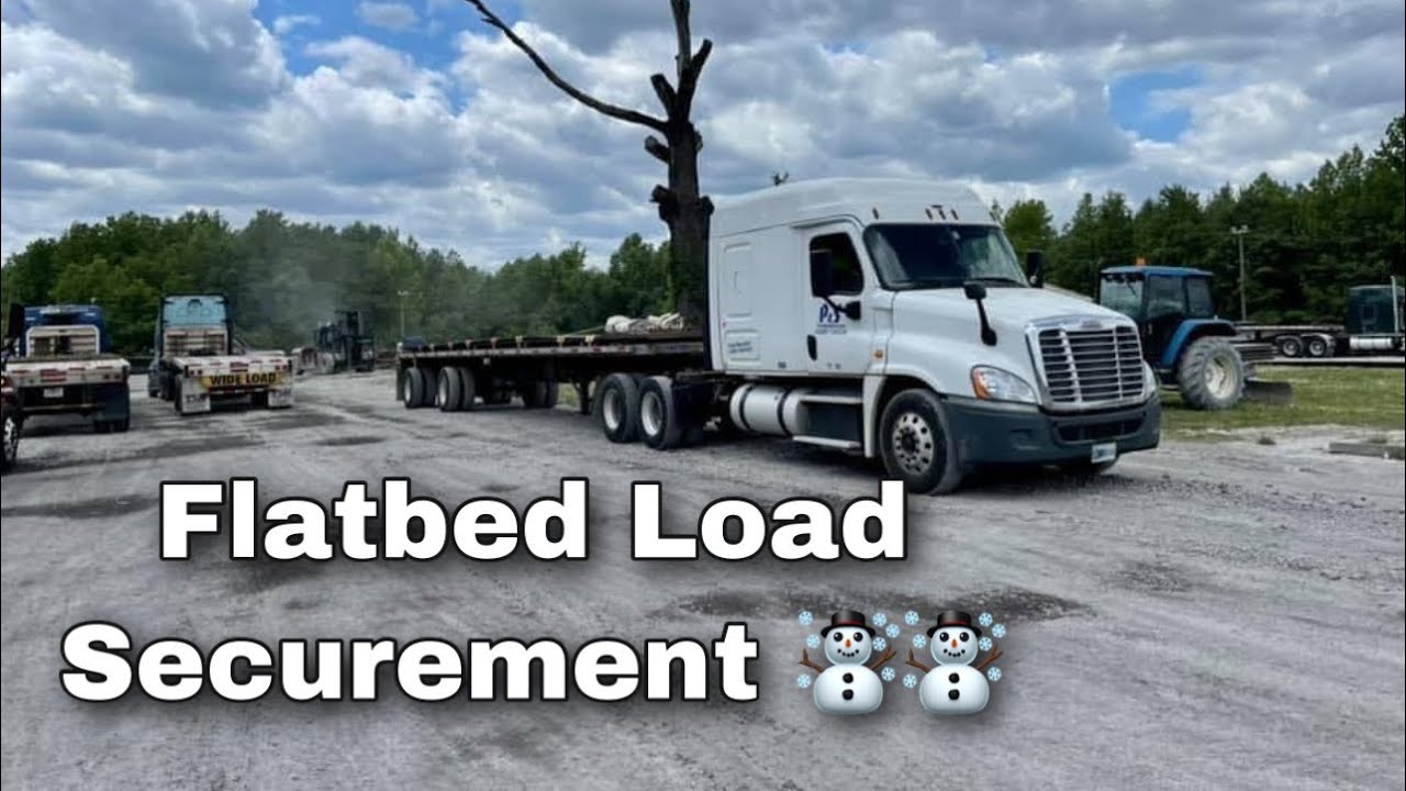 Как закрепить стальные пластины ремнями и поперечными цепями на Tennessee Steel Hauler Cofield NC...