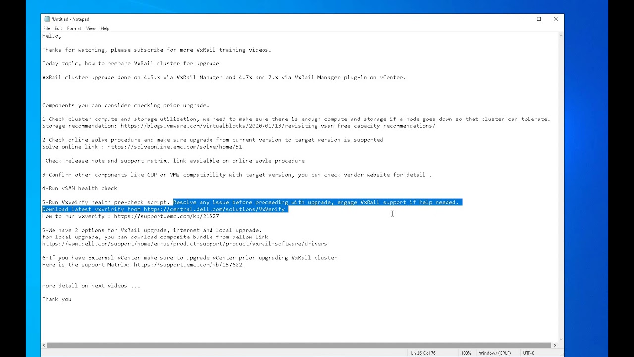 How to prepare VxRail cluster for upgrade
