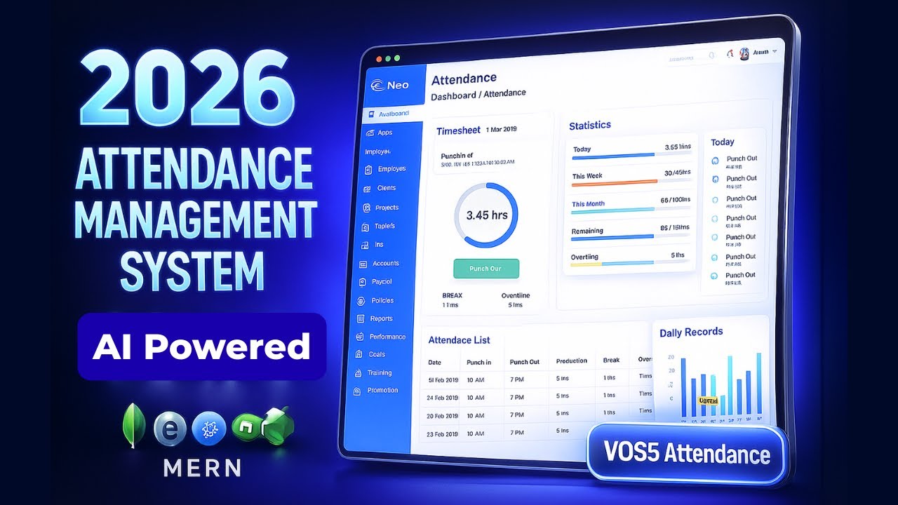 Employee Attendance Management System | React & Node js MERN Stack Project
