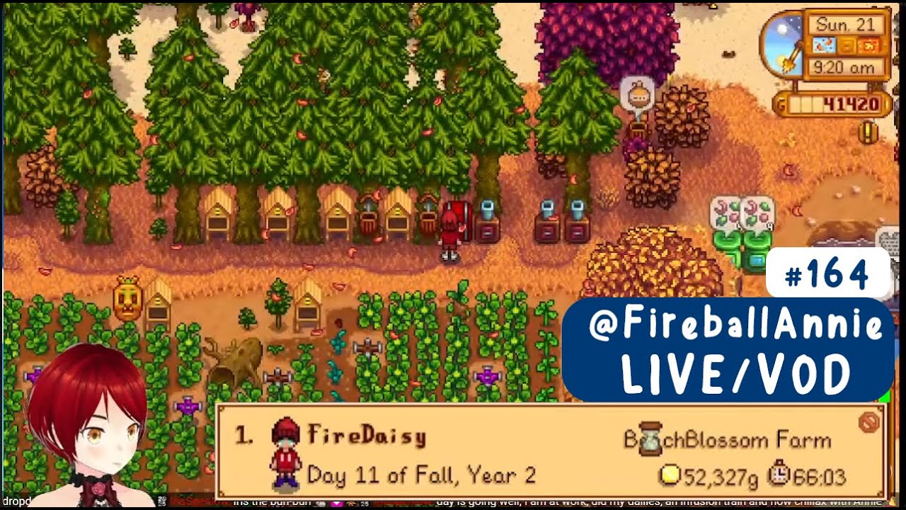 164✅21Jan26 Chill Vanilla StarDew Gaming Cont❣️!YT/ Twitch 164 @fireballannie