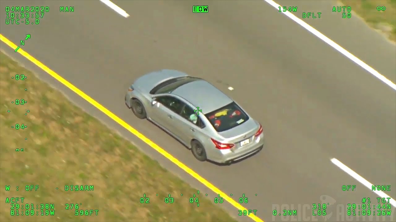 Police Helicopter Video Of Cops Chasing Driver With Stolen Tag