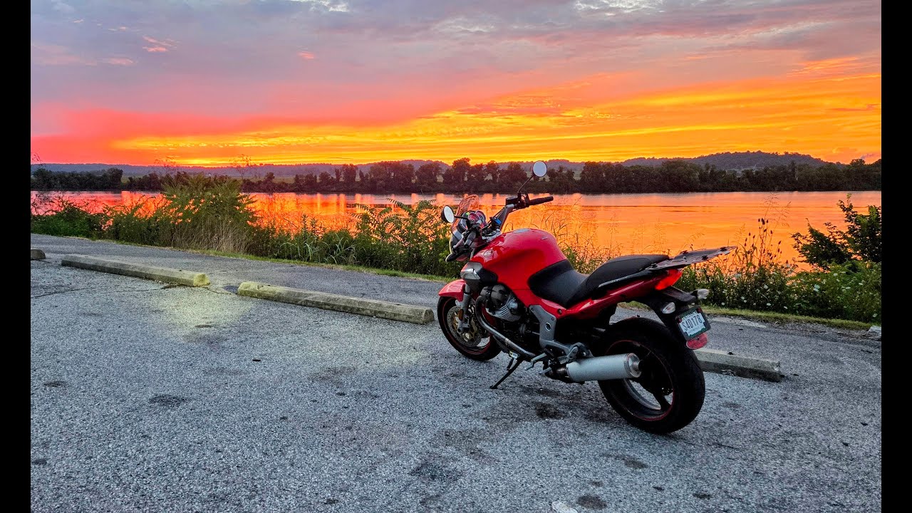 2006 - Moto Guzzi Breva 1100 - Kentucky Sunset ride. Exhaust sound