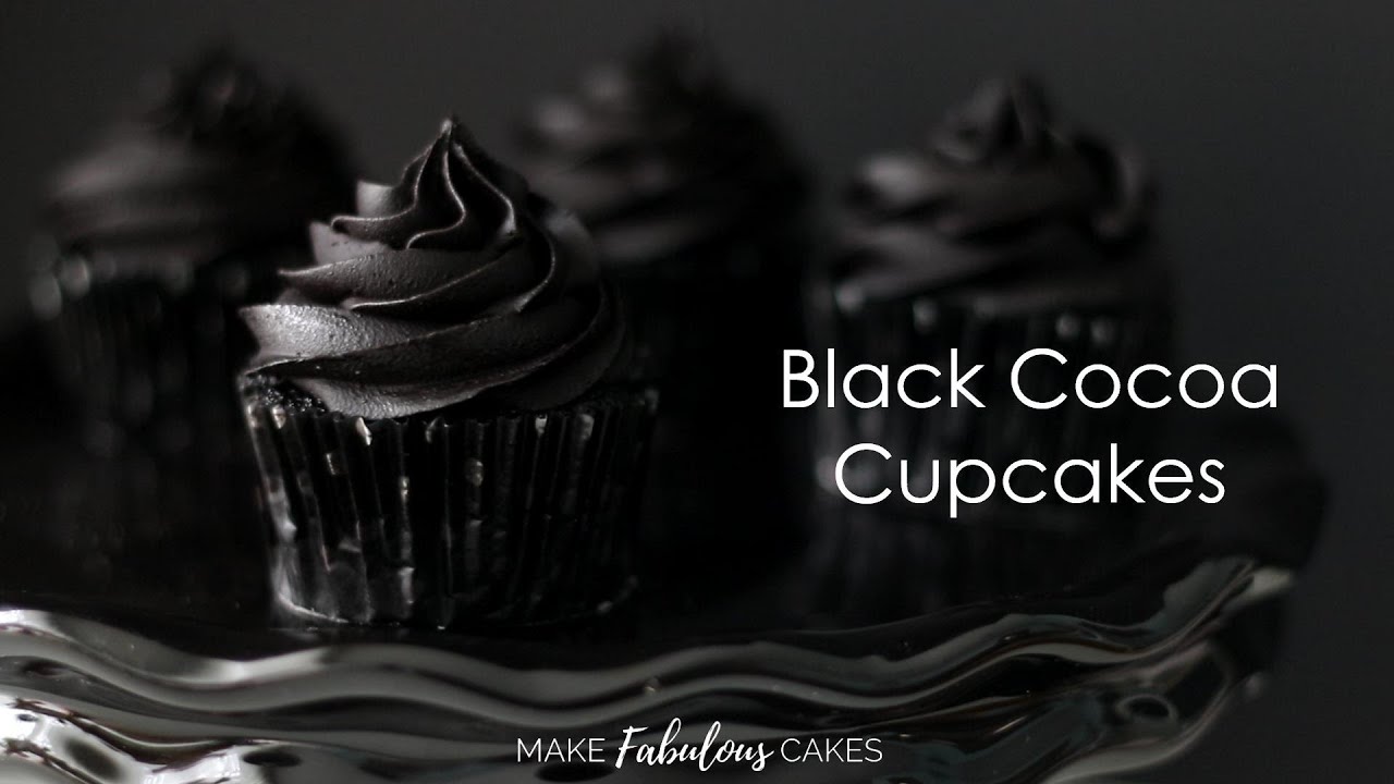 Black Cocoa Cupcakes - How to make Black cupcakes and frosting without food coloring