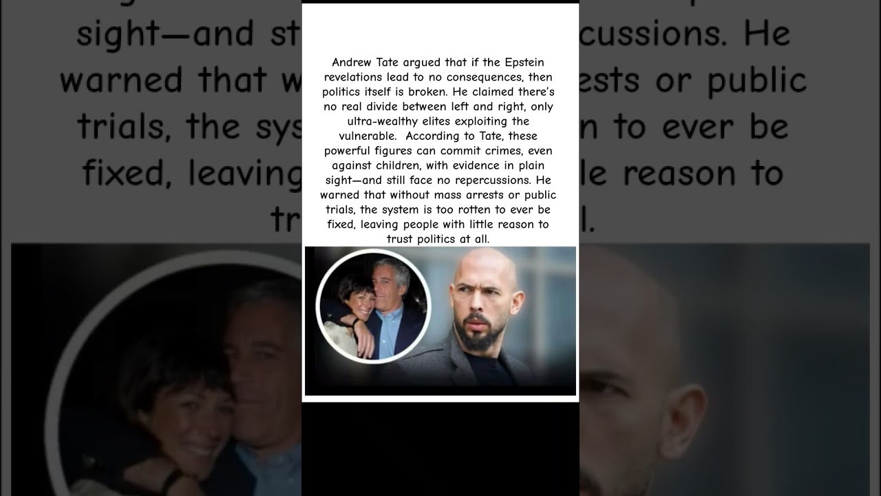 Andrew Tate on Epstein and Political Corruption#andrewtate#epsteinfiles