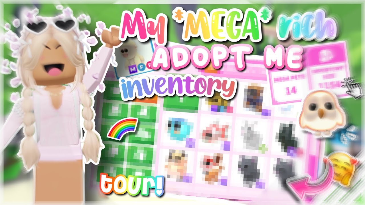 МОЙ МЕГА-БОГАТЫЙ ТУР ПО ИНВЕНТАРЮ ADOPTE ME! 🌈🤑💖😱