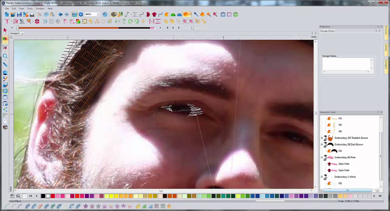 February Floriani Club - Digitizing a photo from a backdrop