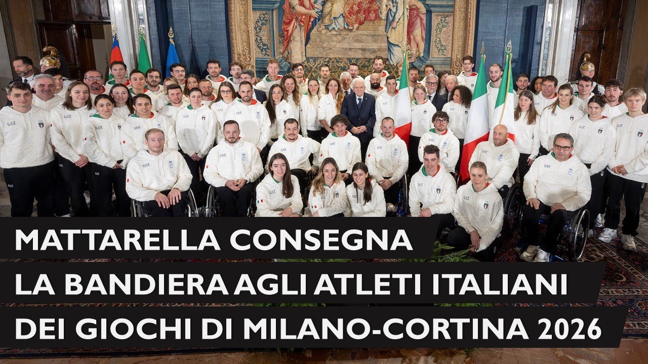 Mattarella consegna la Bandiera agli atleti di Milano-Cortina 2026
