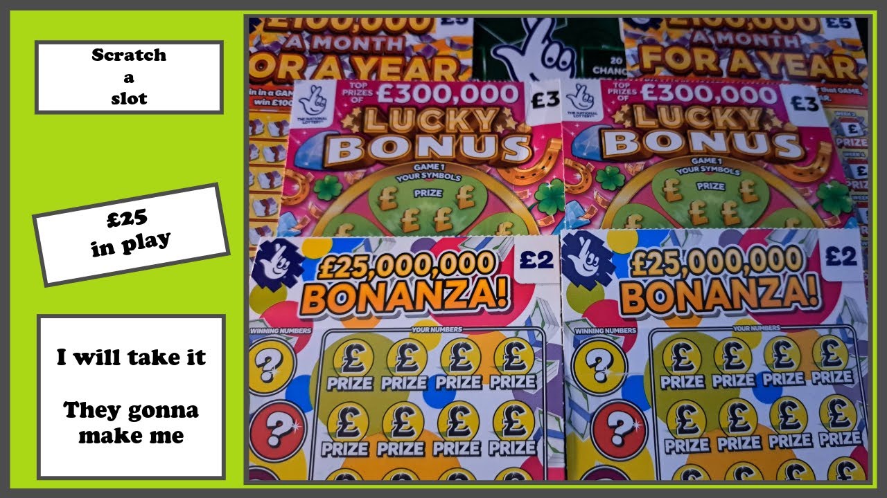 Random selection of scratch cards, £25 in play