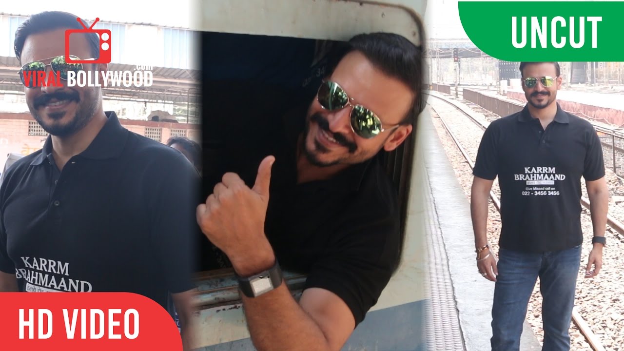 UNCUT - Vivek Oberoi Travelling To Kelve Road For The Launch Of Housing Project Karrm Brahmaand