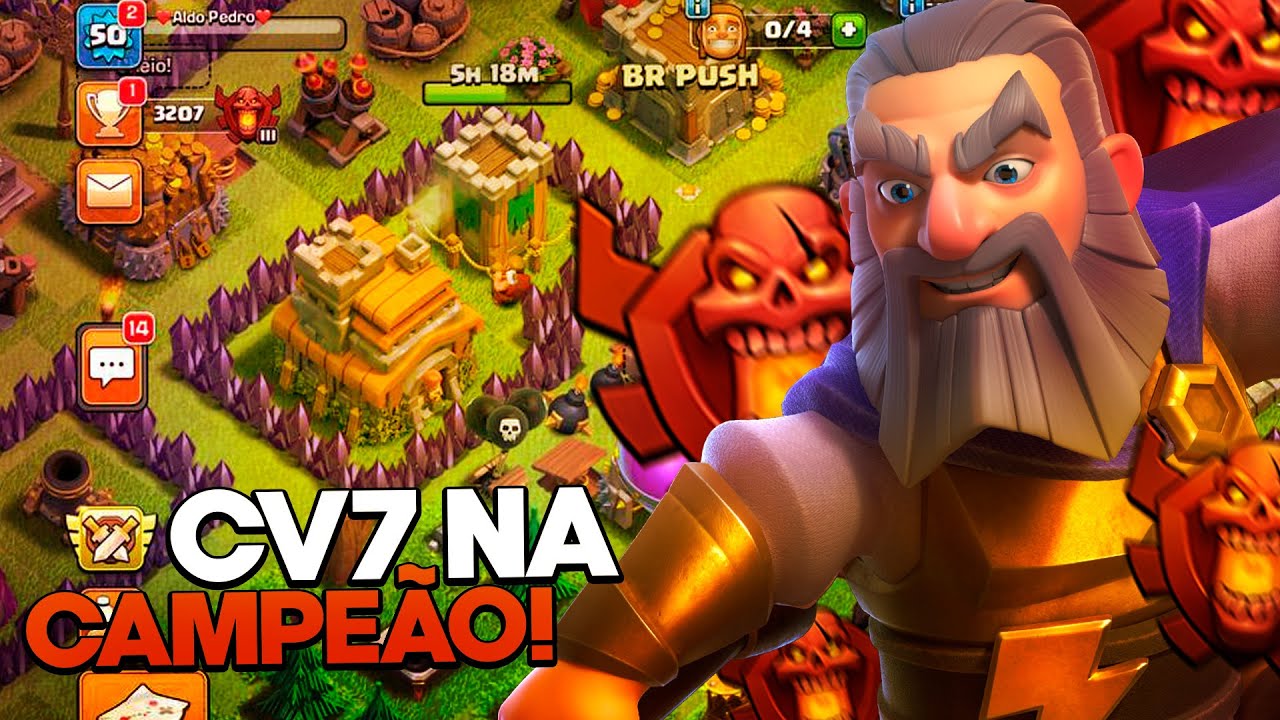 PEGUEI LIGA CAMPEÃO NO CV7, E ENCONTREI ESSA VILA INCRÍVEL! Clash Of Clans