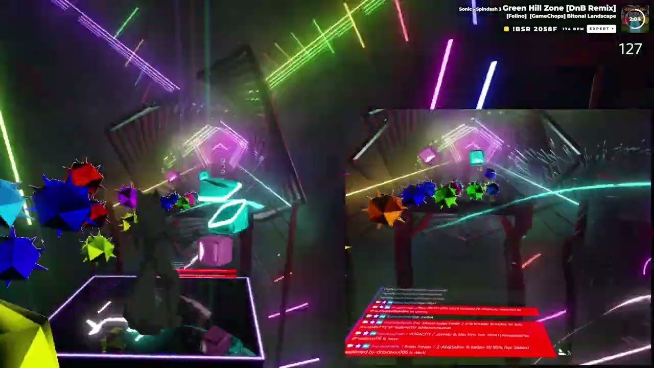 Beat saber - Green Hill Zone DnB Remix Sonic - Spindash 3 by GameChops Bitonal Landscape