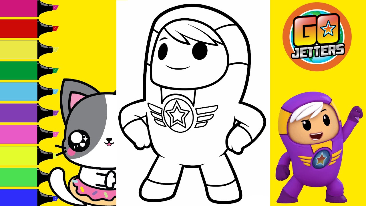 Coloring Go Jetters Xuli Lars and Foz Coloring Book Pages | Sprinkled Donuts JR