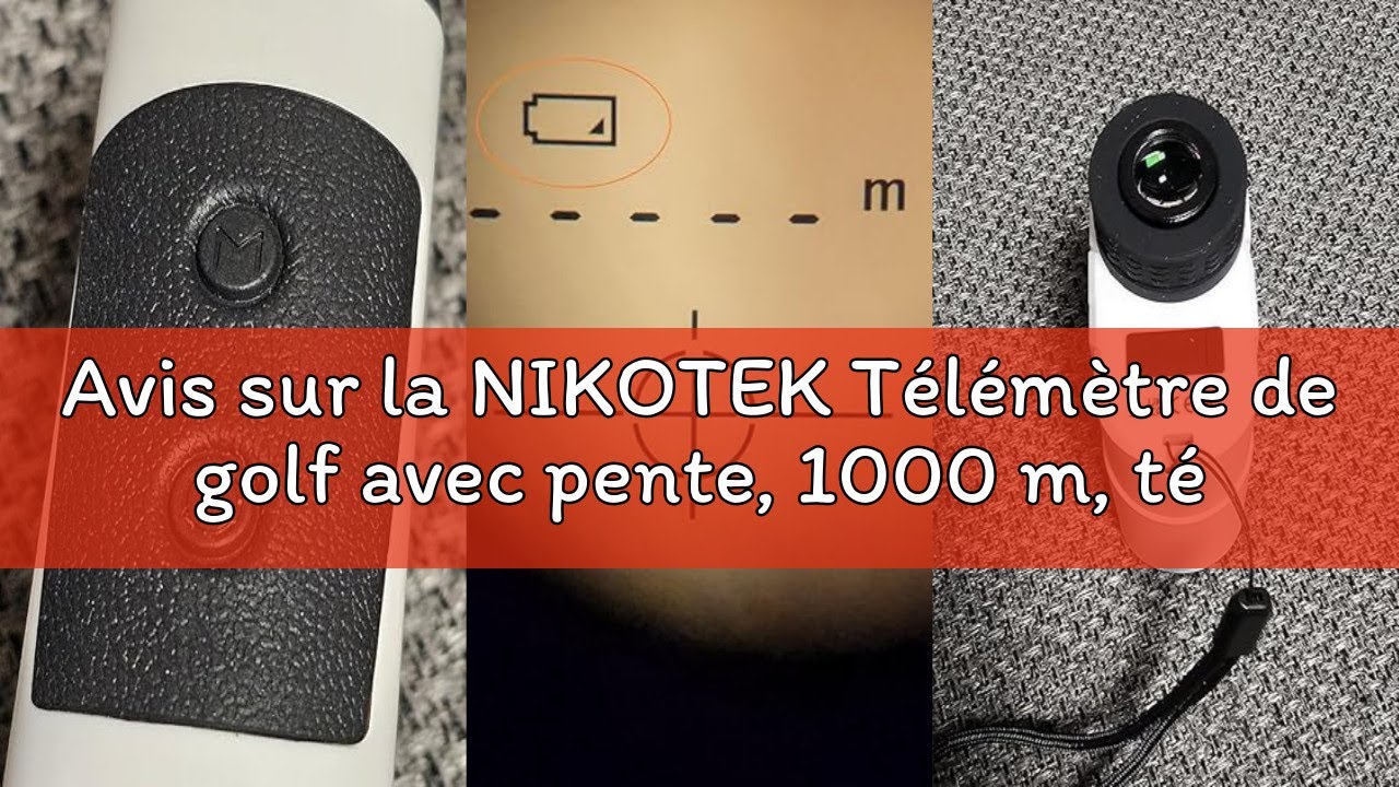 Avis sur la NIKOTEK Télémètre de golf avec pente, 1000 m, télémètre rechargeable, serrure de drapeau