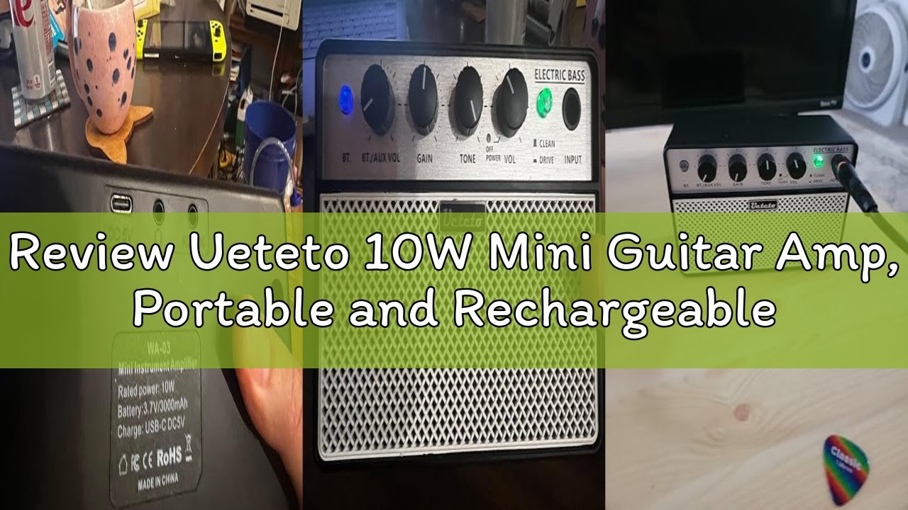 Review Ueteto 10W Mini Guitar Amp, Portable and Rechargeable Electric Guitar Practice Amplifier with