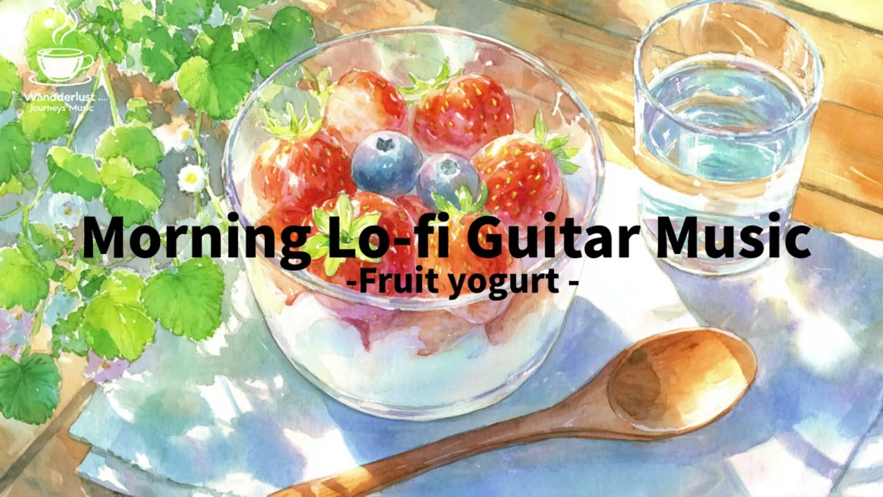 Mornig Guitar Cafe  Lo-Fi / Fruit Yorgurt🍓  / Study & Work BGM 1 Hour / Background  chillpop