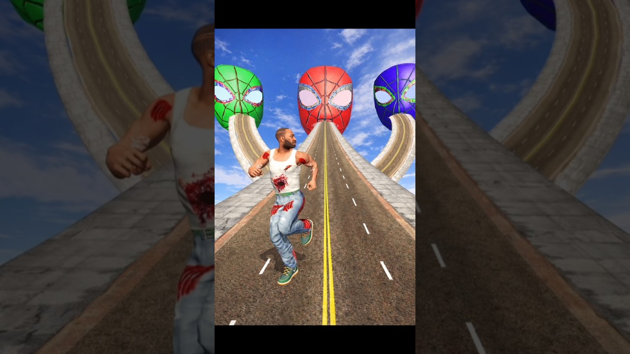 Franklin Found Longest Road To Colorful Spider-Man Head In Indian Bike Driving 3D #shortsfeed