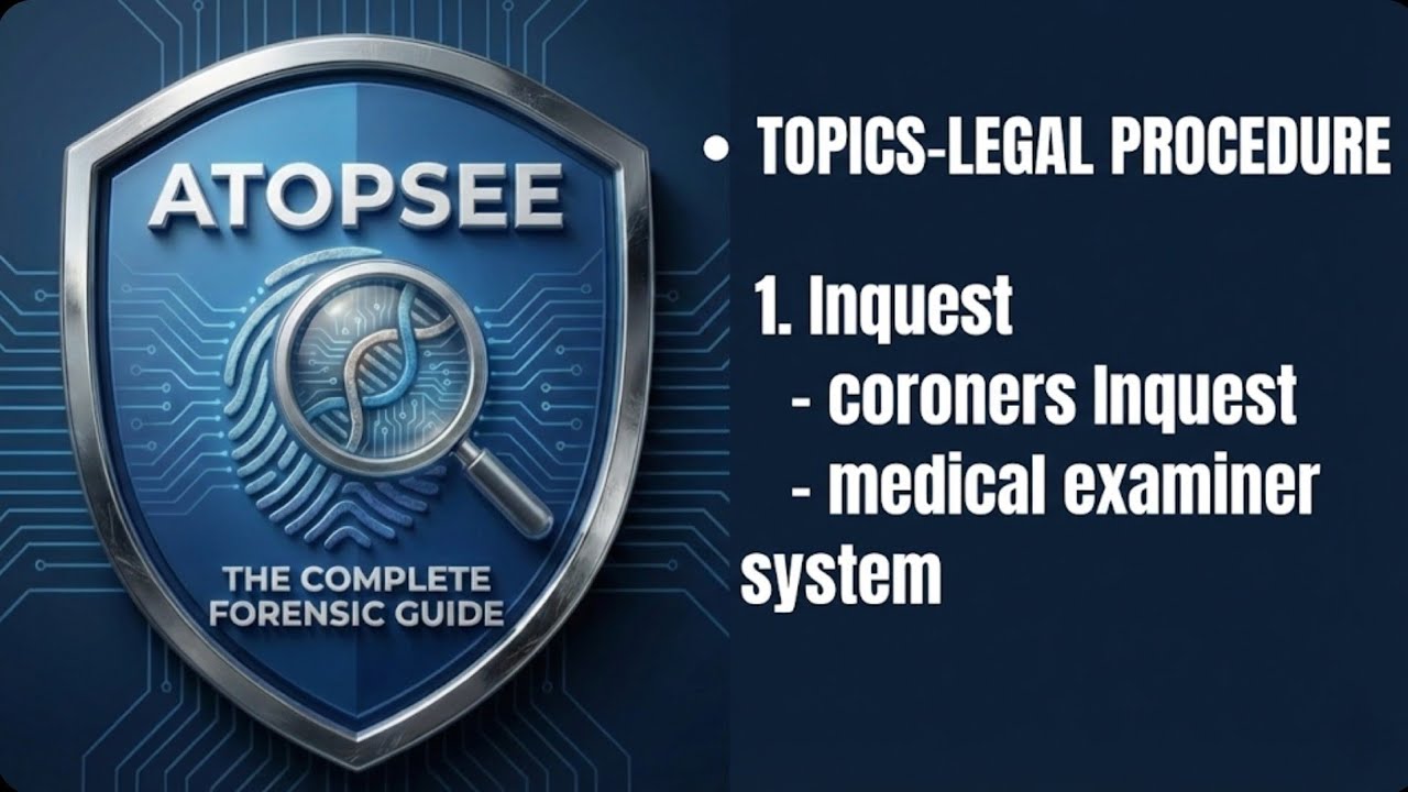 Legal procedure-coroners  inquest ,medical examiner system