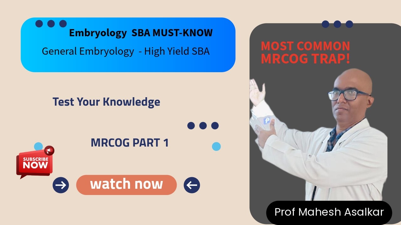 High Yield Embryology SBA | MRCOG Part 1 Exam Preparation