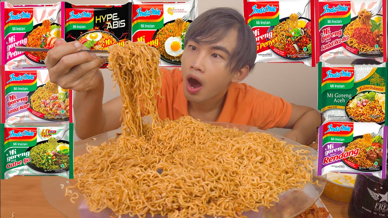[MUKBANG] NYAMPURIN SEMUA VARIAN INDOMIE GORENG DAN RASANYA... | Rendy Pritz