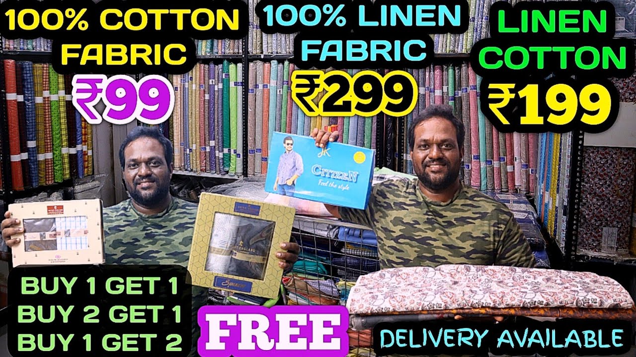 ₹99 Cotton Fabric | ₹199 Linen Cotton | 100% Linen Fabric ₹299 | Buy 1 Get 2 Free | Balaji Syndicate