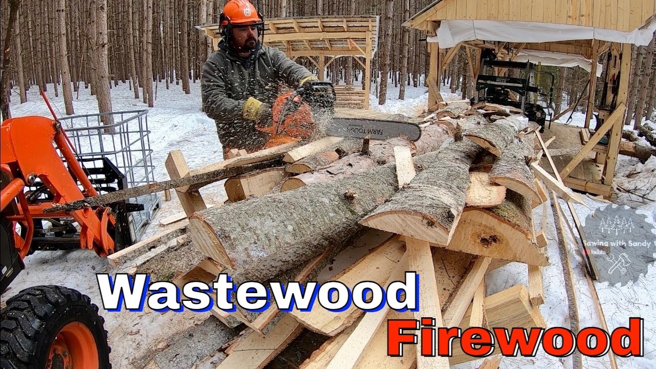 Easiest Way to Handle Waste Wood | Processing Sawmill Waste with a Chainsaw