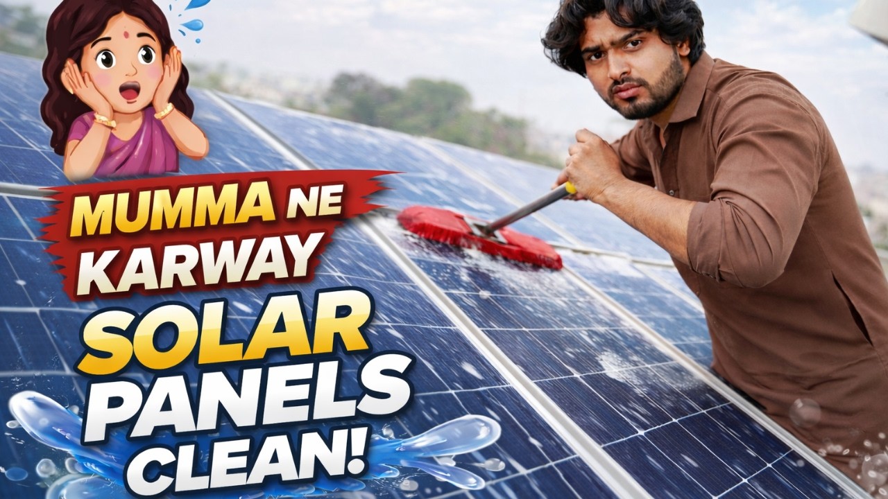 Aaj Mumma Ne Solar Panels Wash Karwaye 😱☀️