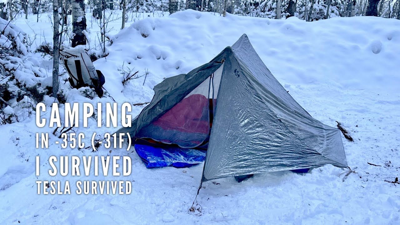 Winter Camping at -35C - easy for Tesla’s and Humans