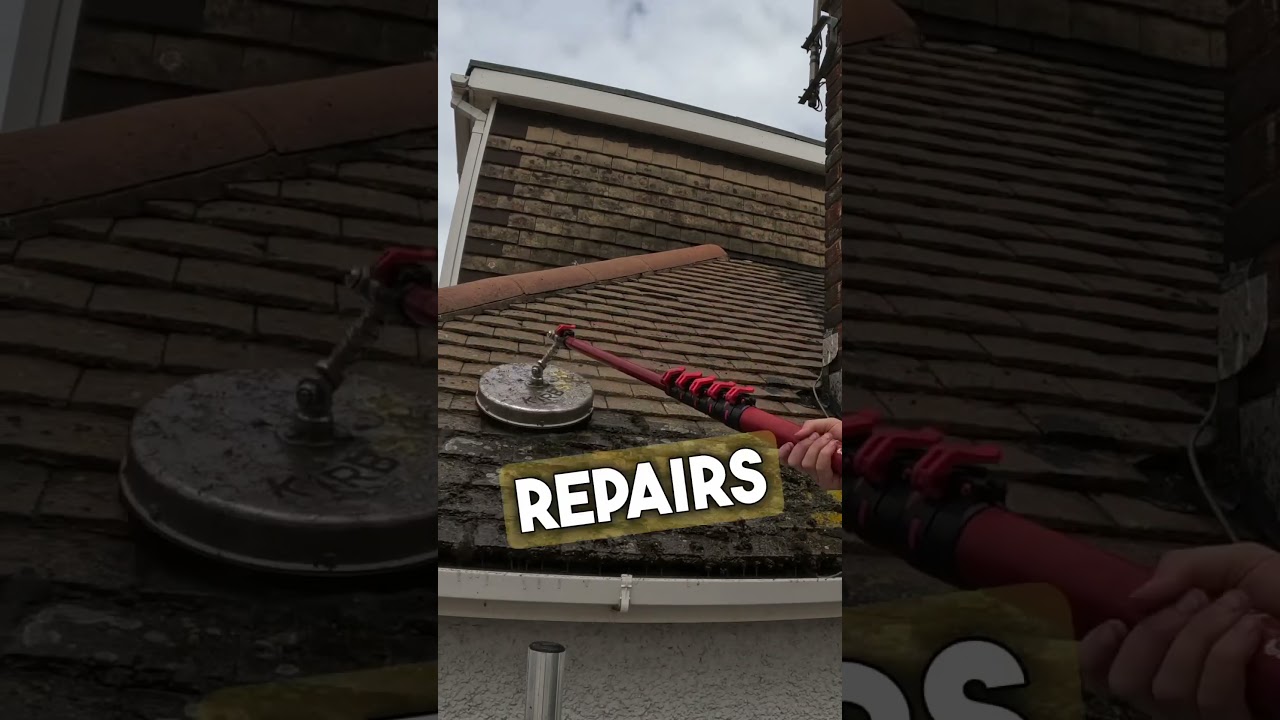 INSANE TRANSFORMATION! #pressurewashing #roofcleaning #satisfying #cleaning #jetwashing