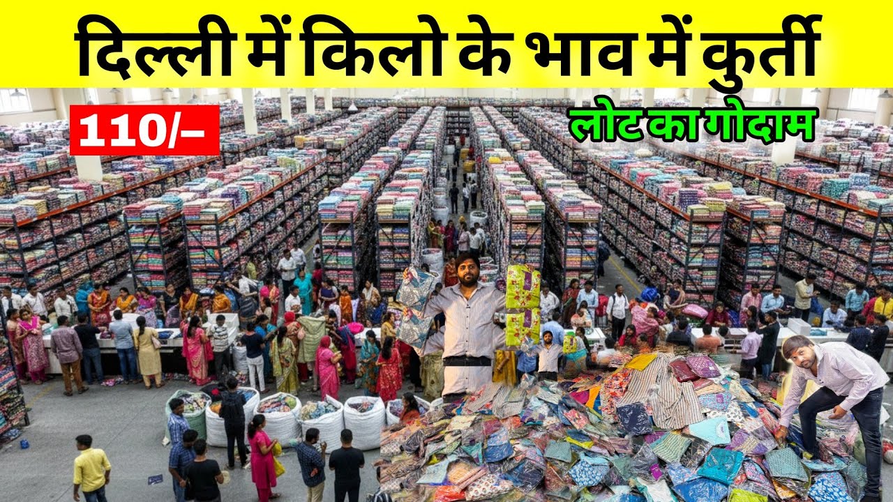 किलो के भाव में खरीदे | दिल्ली का सबसे बड़ा  Kurti Manufacturer Godam 😱 | लॉट में Kurti 110₹ से शुरू