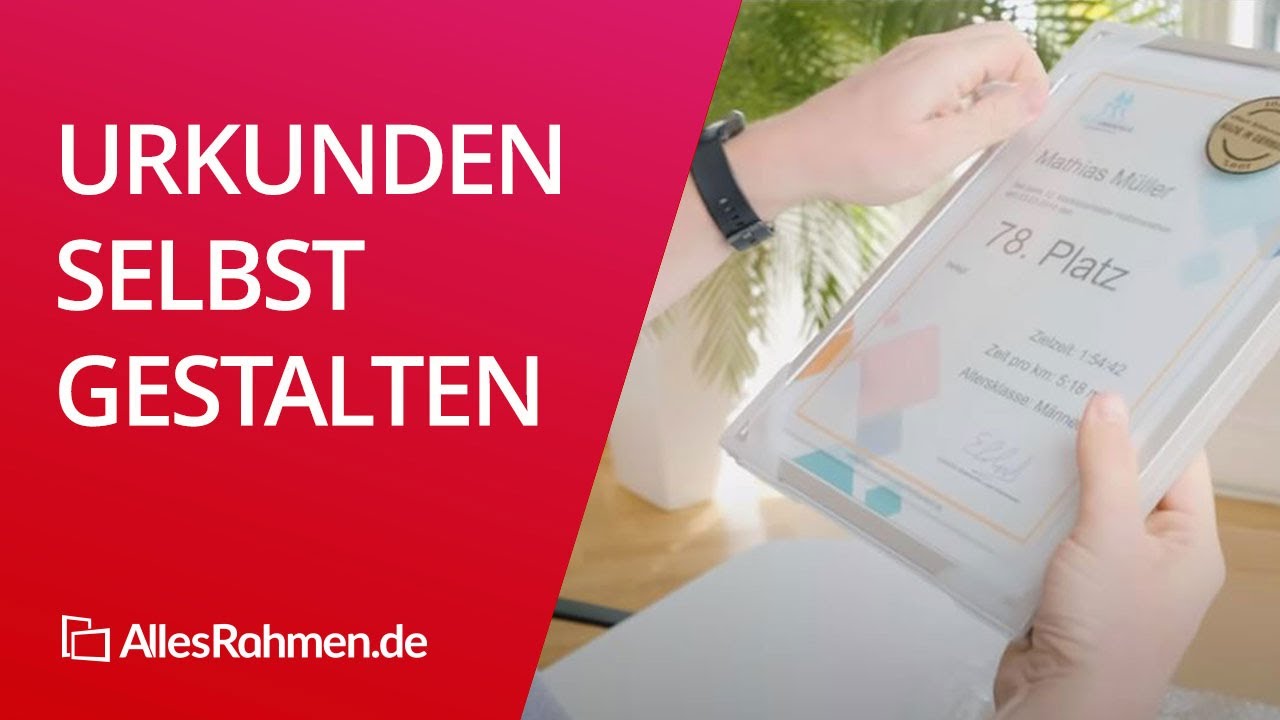 Urkunden online selbst gestalten und im Bilderrahmen geliefert bekommen