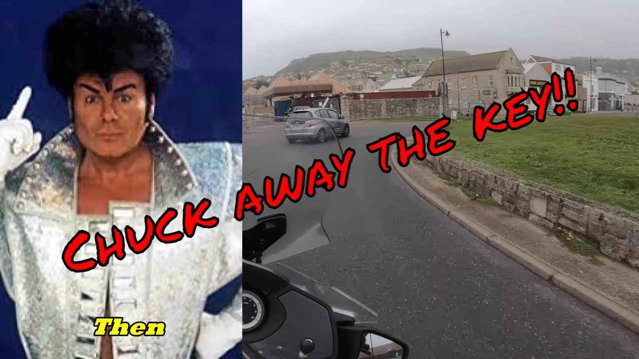 A BMW R1200RT bimbling  around Portland, Dorset