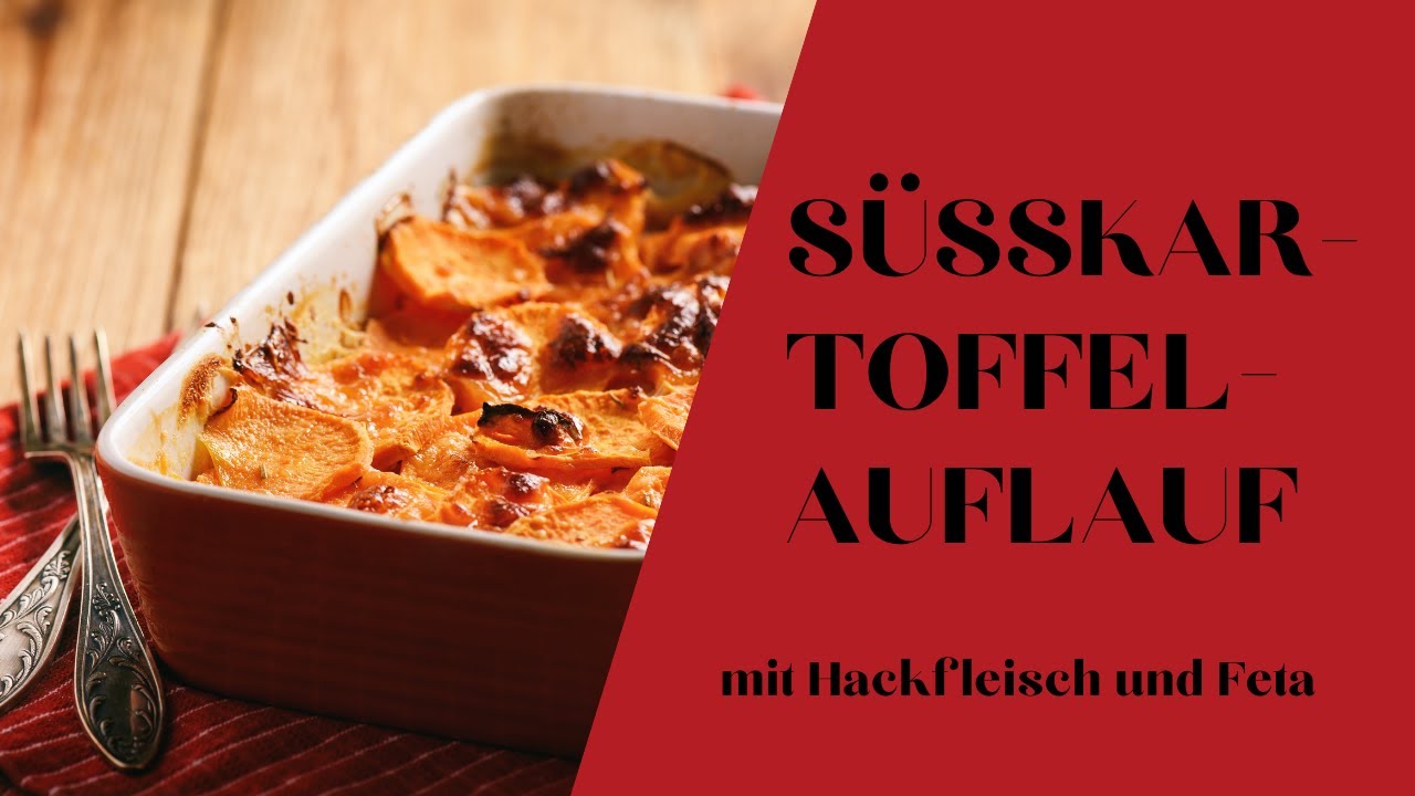 Süßkartoffelauflauf mit Hackfleisch und Feta