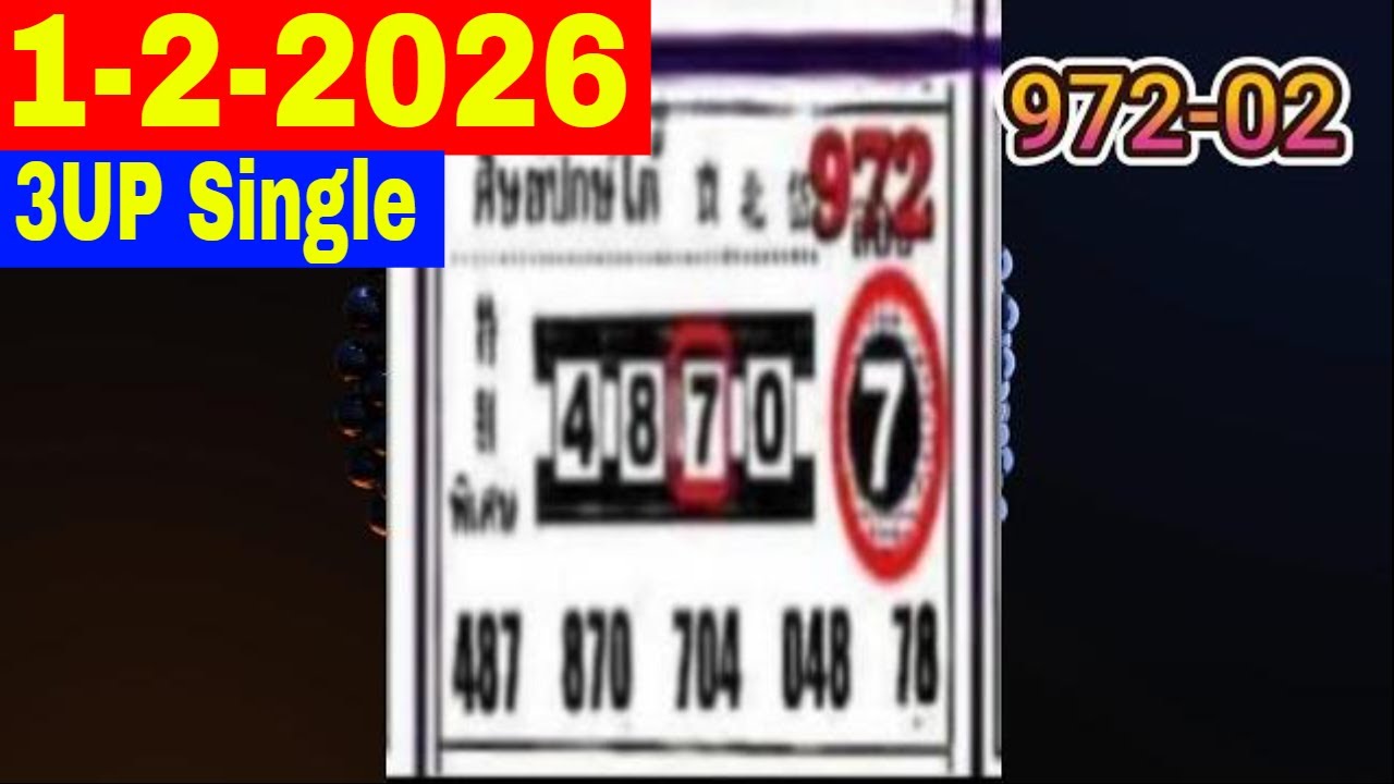 Thailand Lottery 3UP 4C Special Tip Update | Thai Lottery VIP Magazine Update 1-2-2026