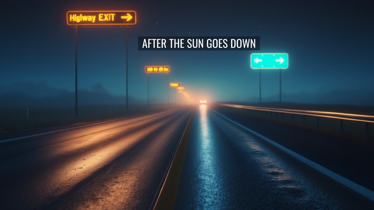 Empty Exit Signs 🌙 | 70s Night Drive Rock Short | After the Sun Goes Down